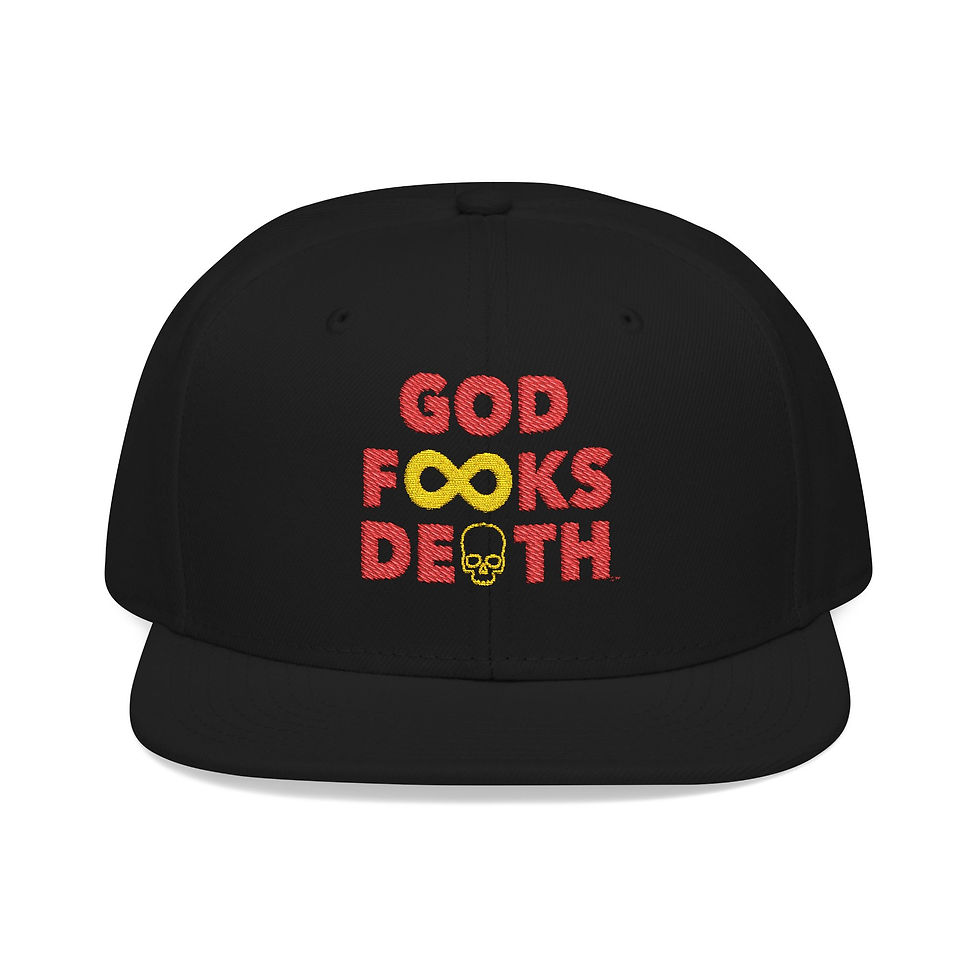 Thumbnail: 'GOD F**KS DEATH' (Alternate) (Embroidered snap back)