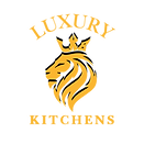 Luxury Kitchen logo gold lion vertical