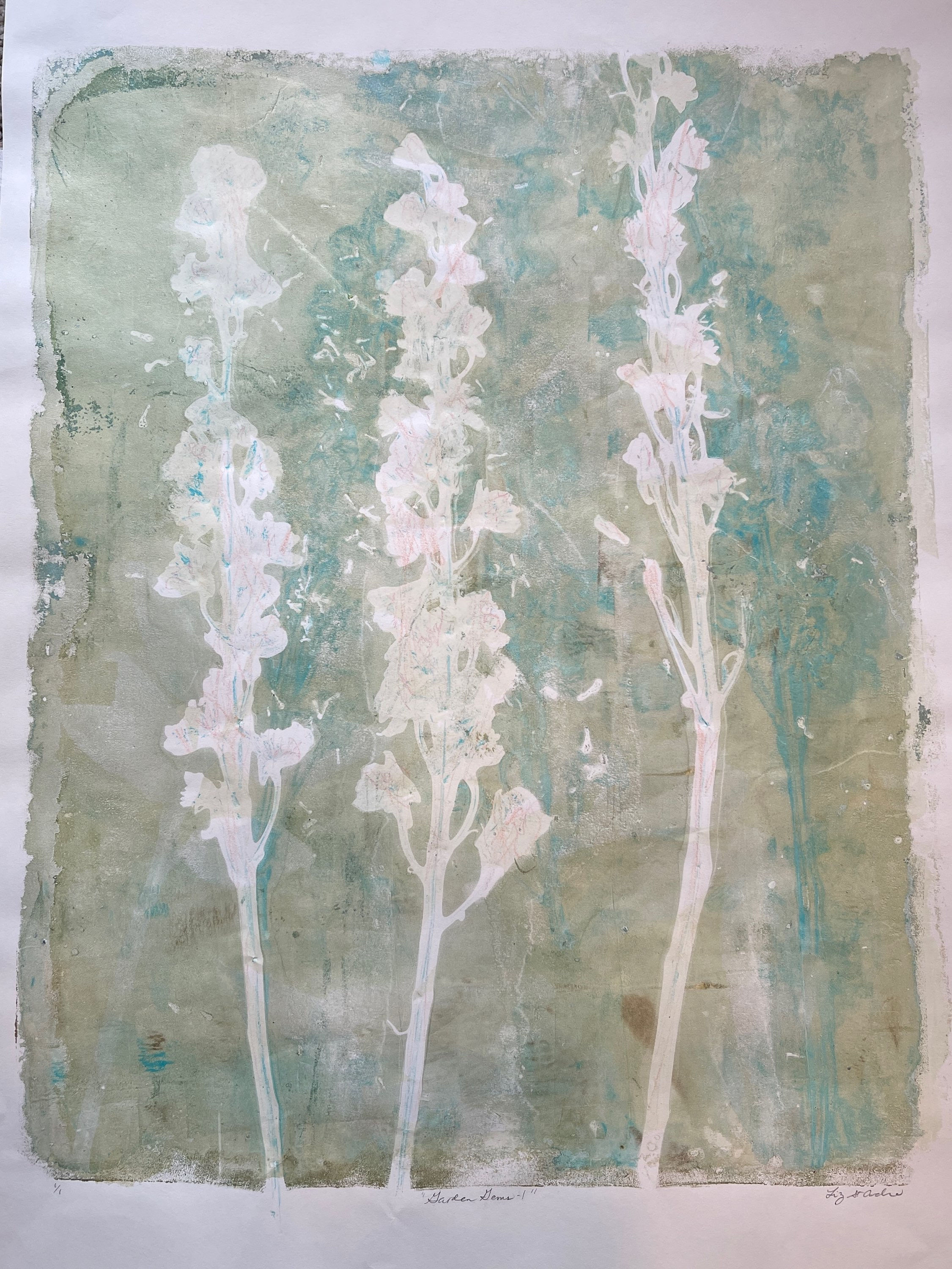 Garden Gems 1 original Monotype