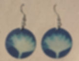  Cyanotype Earrings- Large Circle Flower