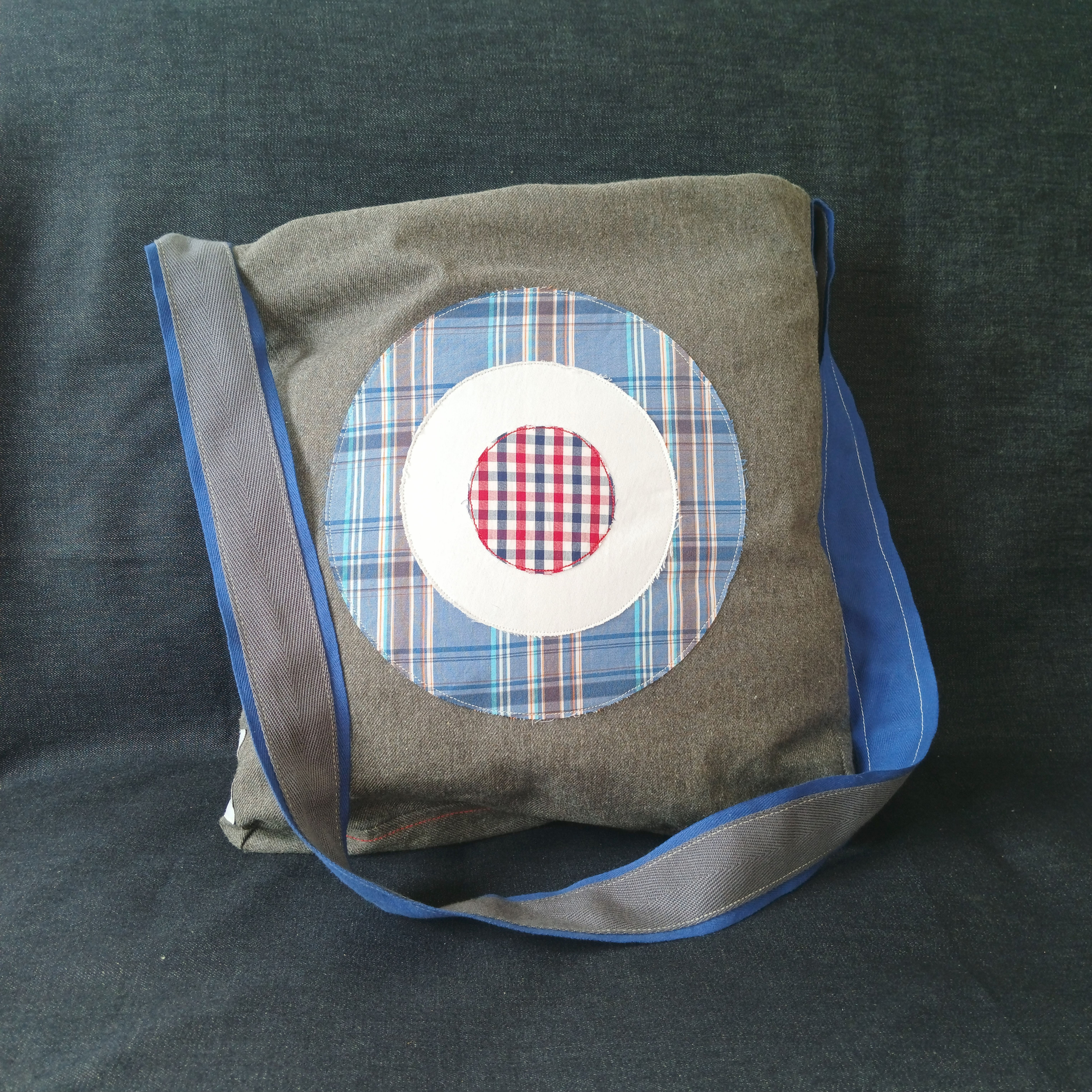 Hybrid Styles lined Tote Bag Light Blue Check