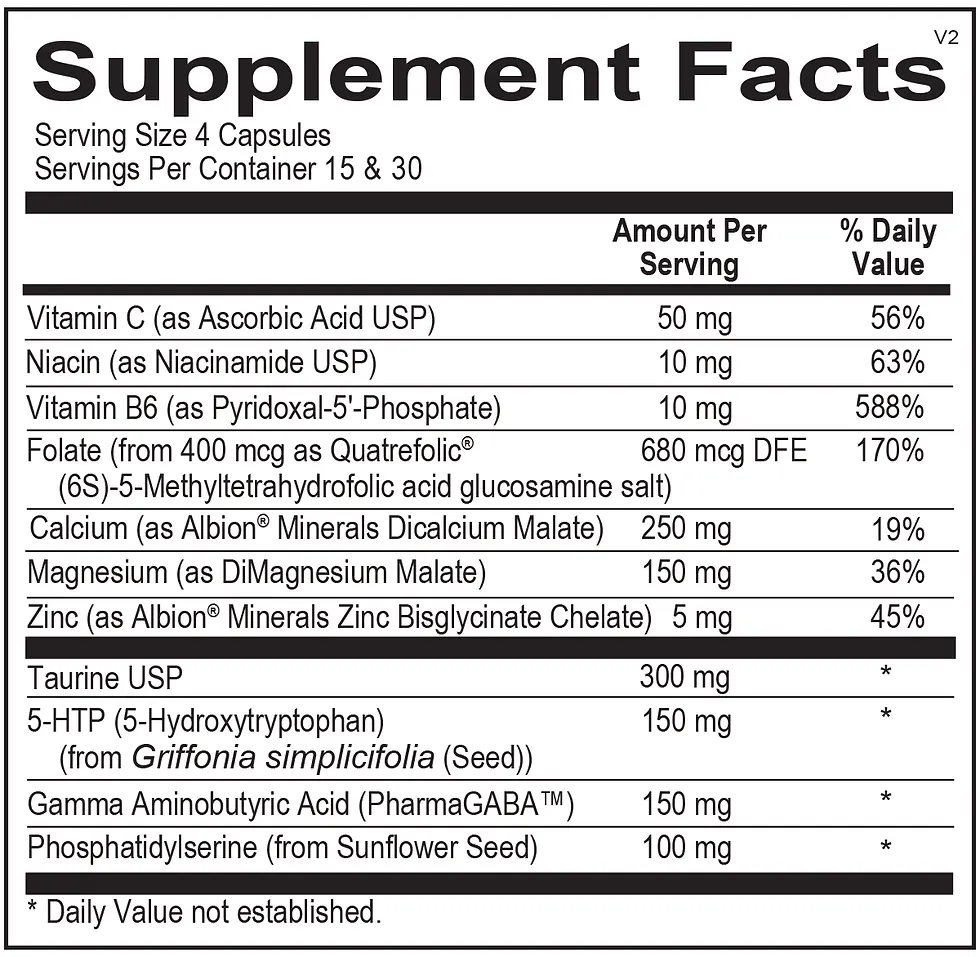 Ortho Molecular Cerenity PM Supplement Facts