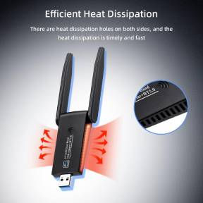 Thumbnail: 1300Mbps USB WiFi Adapter USB 3.0 Dual Band WiFi Network Adapter for Desktop PC