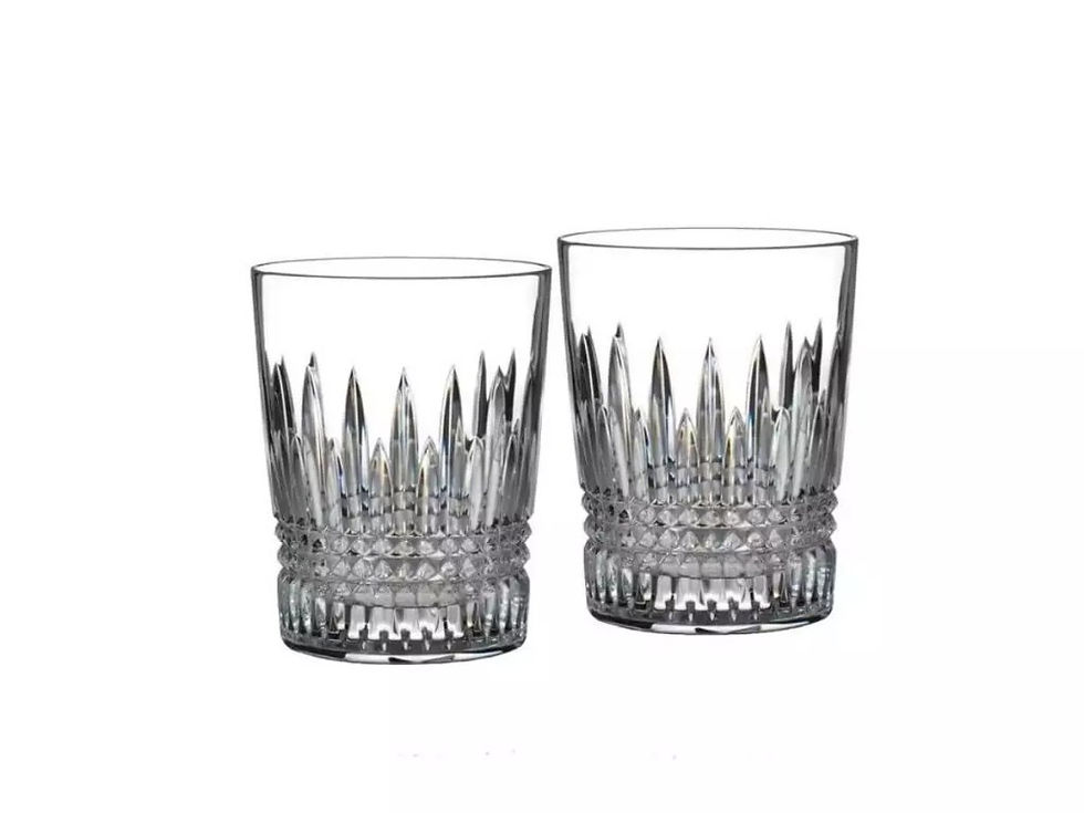 Waterford Crystal Lismore Double Old Fashion Pair