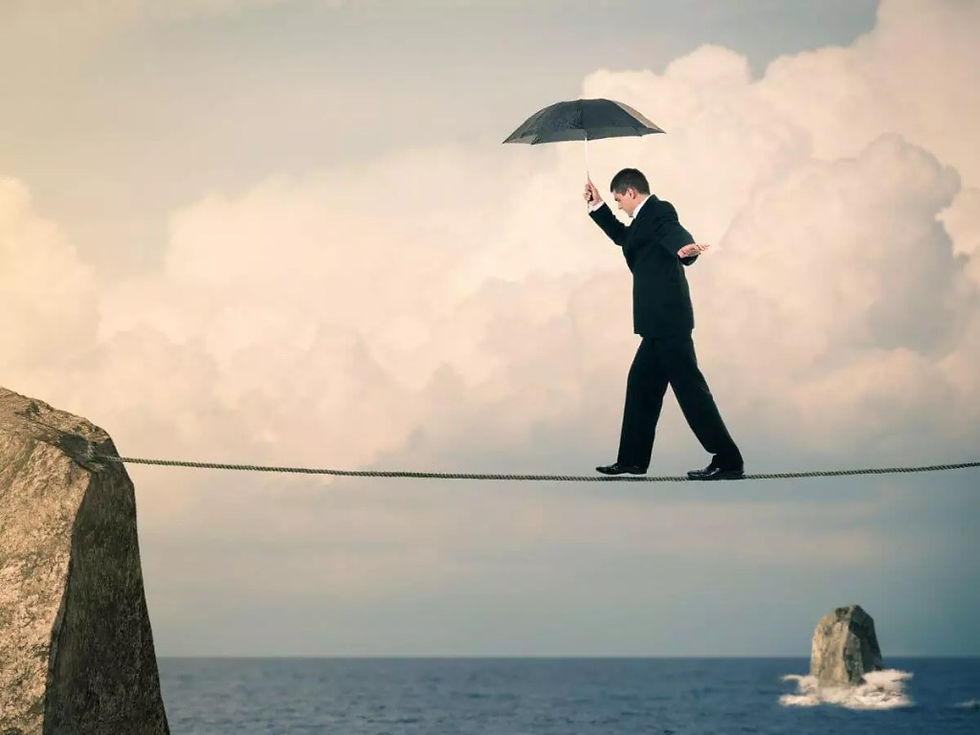 Man risking