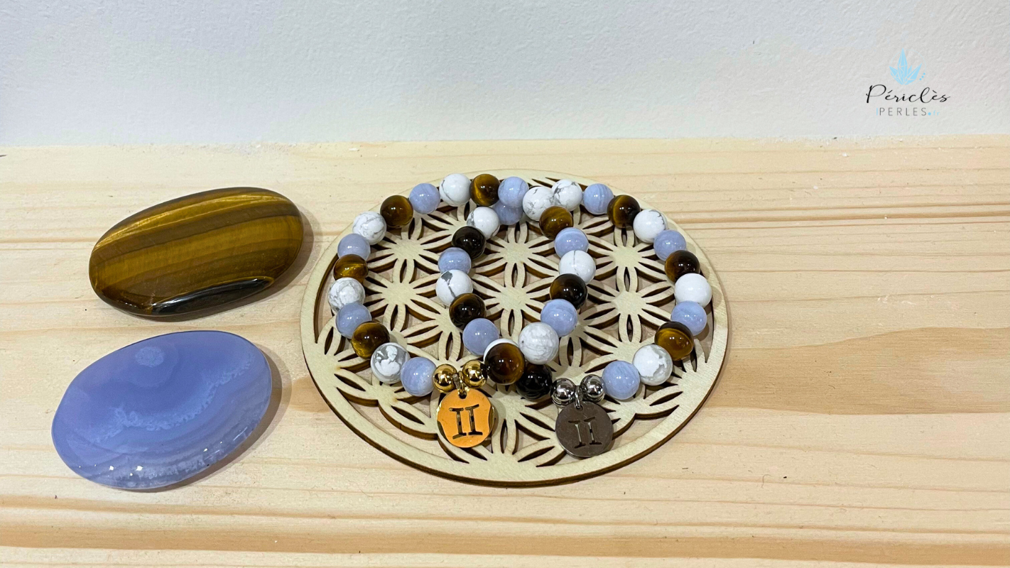 Bracelet Zodiaque GÉMEAUX • 8 mm - perles rondes