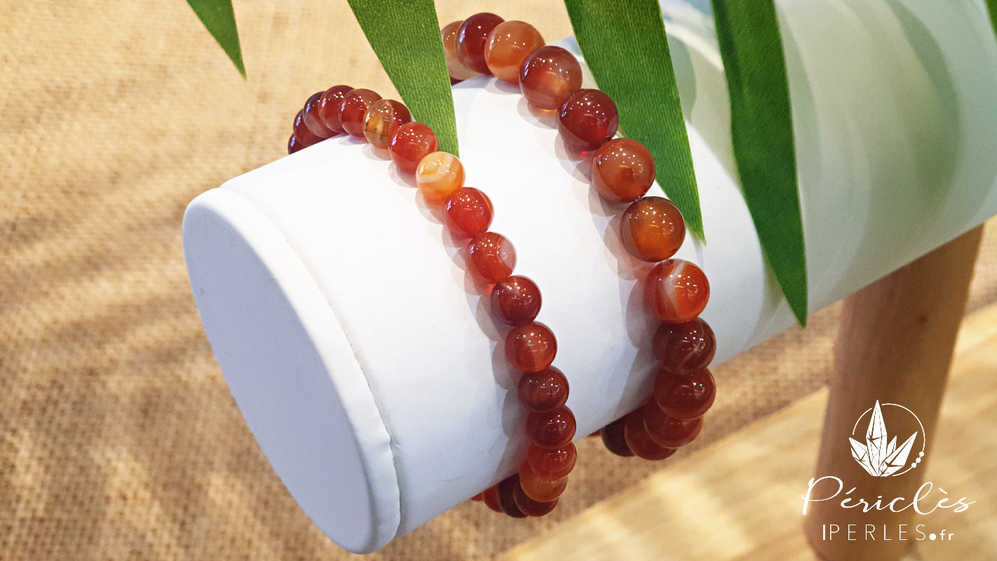 Bracelet Cornaline • 6 mm - perles rondes