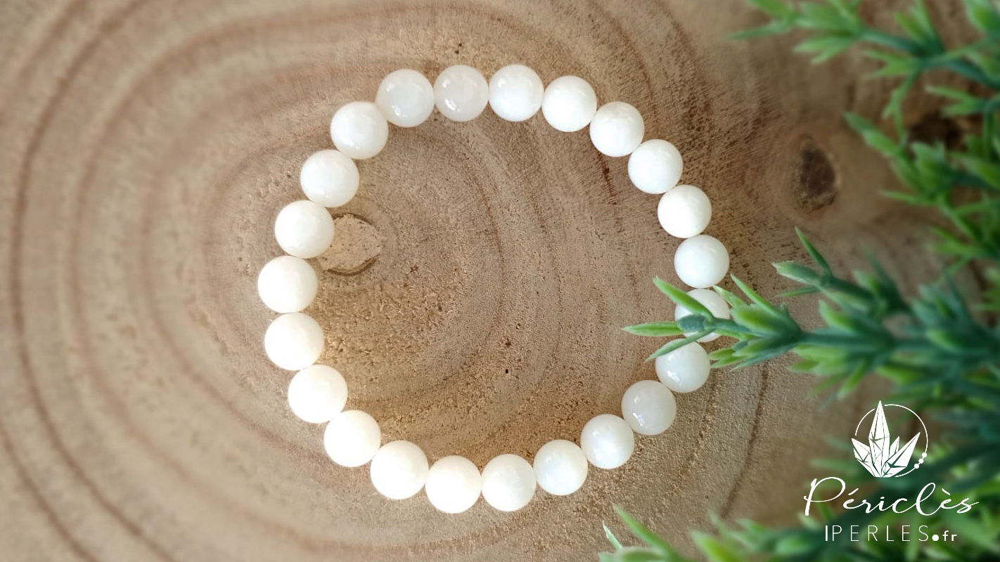Bracelet Pierre de Lune qualité A • 8 mm - perles rondes