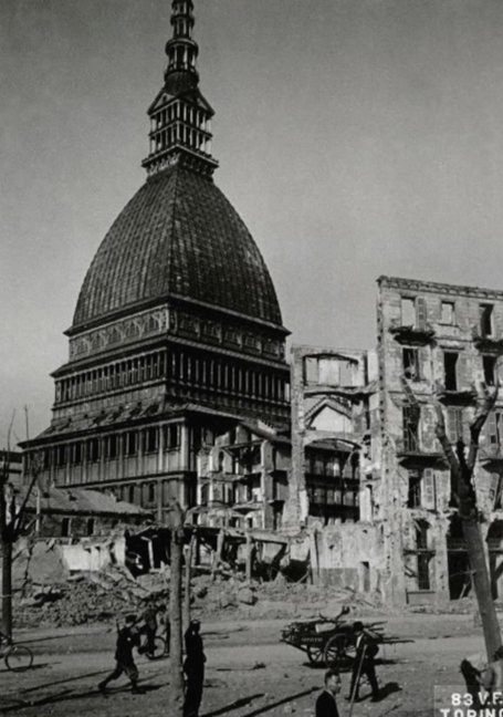 Turin’s landmark, the “Mole” among city’s ruins, Domenico Scrigna