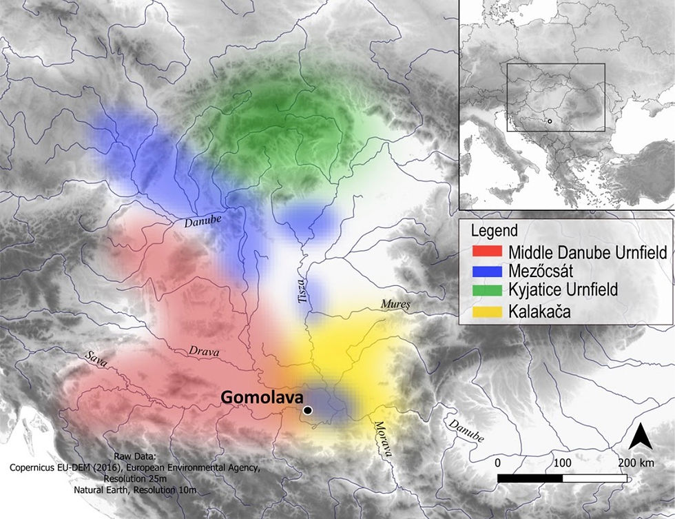 The geographical setting of Gomolava, in present-day Serbia. (Credit: Caroline Bruyère and Hannes Schroeder).