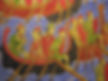 Zoomed in illustration of men in small boats with oars on the sea, depicted by curved blue lines. There are four men in one boat and three in the other, which has an animal shaped mast head, All the men except for one are facing forwards, and are in brightly coloured green and red clothing, wearing pointed hats and holding shields.