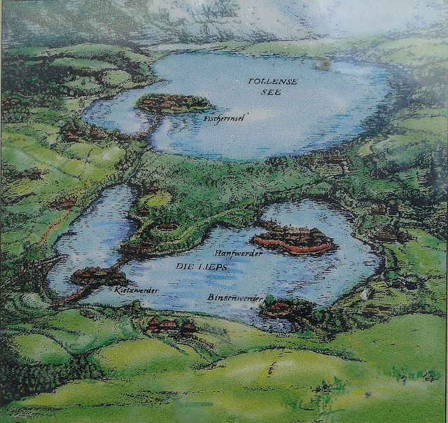 An artistic impression of the site at Lieps as it may have appeared in the tenth century