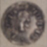 A photo of a coin of Pippin of Aquitaine, heads up, depicting a portrait of the king and the inscription Pippinus Rex – King Pippin.