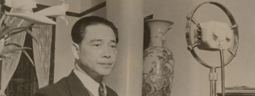 Wang Jingwei, francophile « Pétain chinois » à la tête du fantoche Gouvernement réorganisé de la République de Chine, Guangdong, 18 avril 1940. Domaine public, Wikimedia Commons.