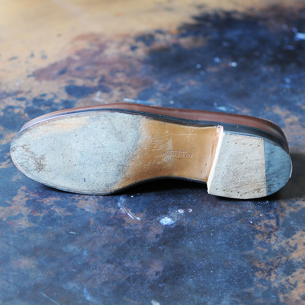 Miniature : Mocassin 180 J.M. Weston marron fonce semelle en cuir
