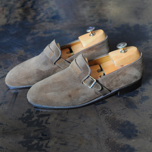 P. Roth BESPOKE loafer strap brown suede UK 8-8,5 | Maison Moussard