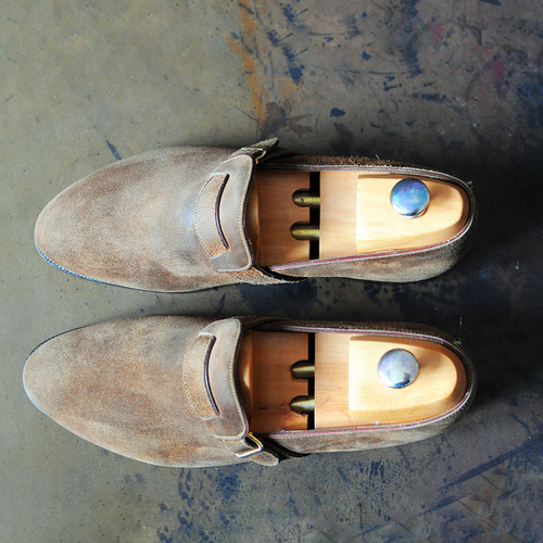 P. Roth BESPOKE loafer strap brown suede UK 8-8,5 | Maison Moussard