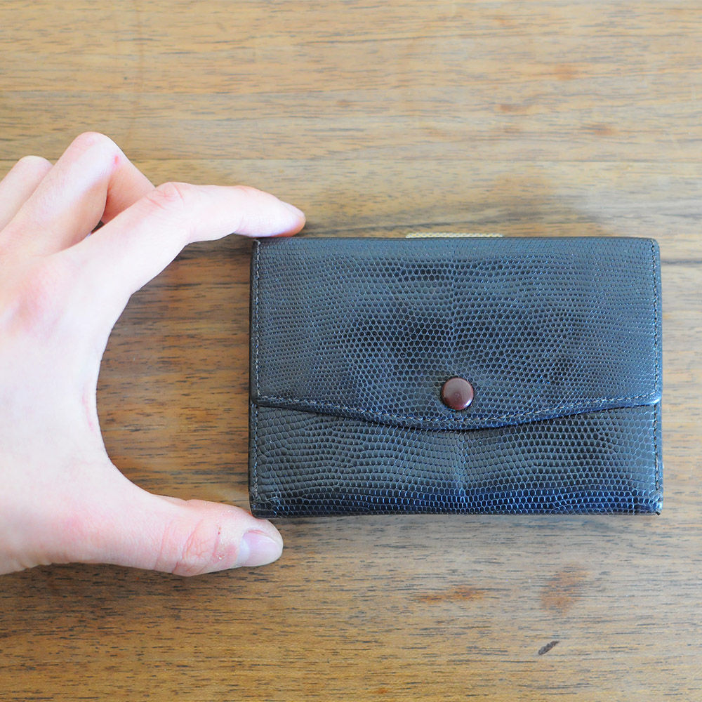 Portefeuille en lézard marron format rectangle