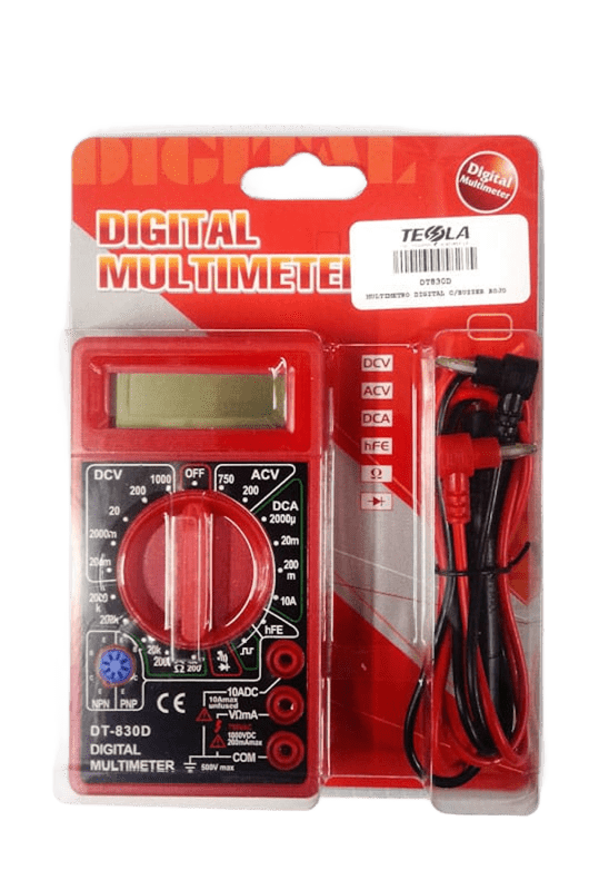 MULTIMETRO DIGITAL C/BUZZER ROJO