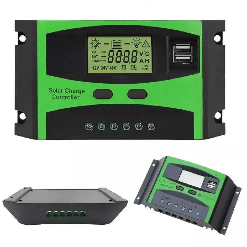 CONTROLADOR DE CARGA SOLAR 60AMP 2 USB 12V/24V  780W(12V) 1560W(12V)