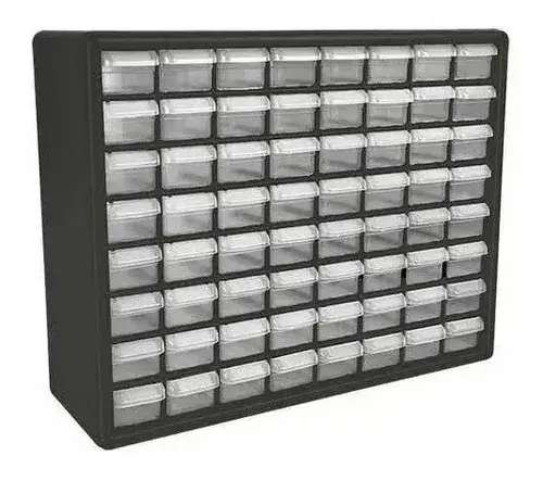 ORGANIZADOR DE PLASTICO 64 GAVETAS 40 CM X 51 CM
