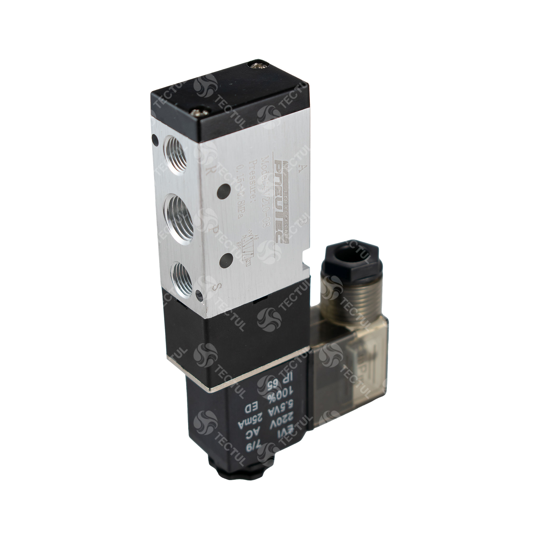 ELECTROVALVULA 5/2 ROSCA 1/8 BOBINA 220VAC NEUMATICA