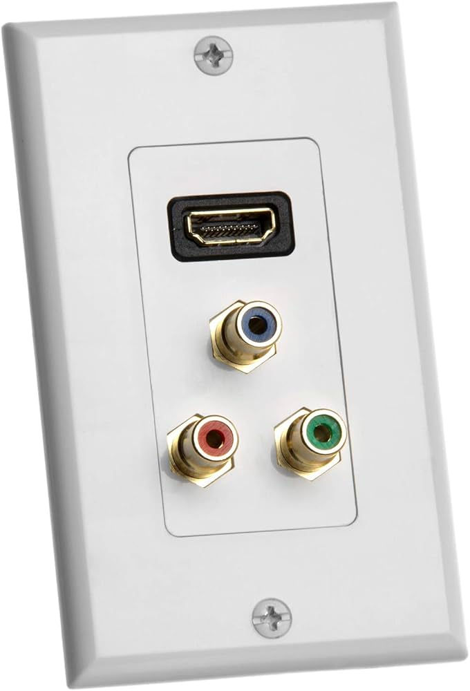 PLACA DE PARED HDMI + A/VIDEO BLANCO XCORD