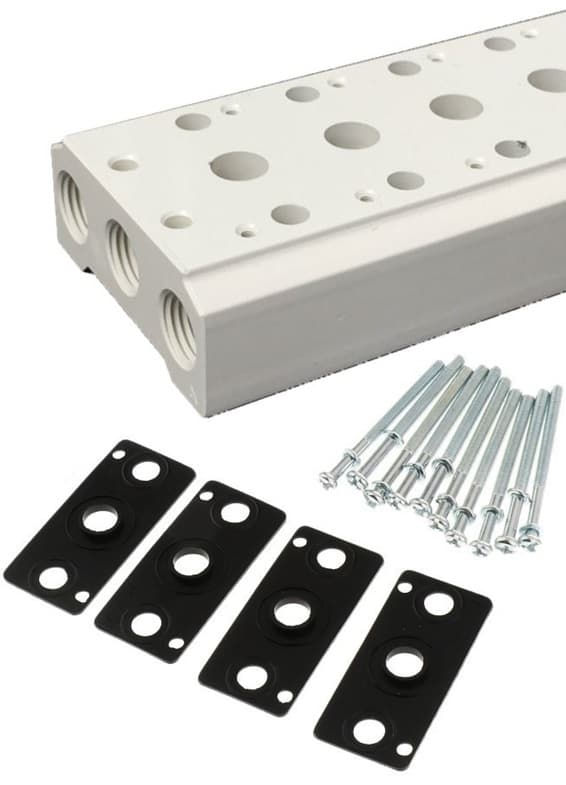MANIFOLD 4V, 4 ESTACIONES, 5/2W, 100 BODY, G1/8, ALUMINIO, NEUMATICA