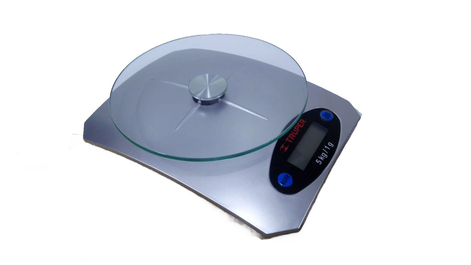 BALANZA DIGITAL P/COCINA 5KG PLATO CRISTAL