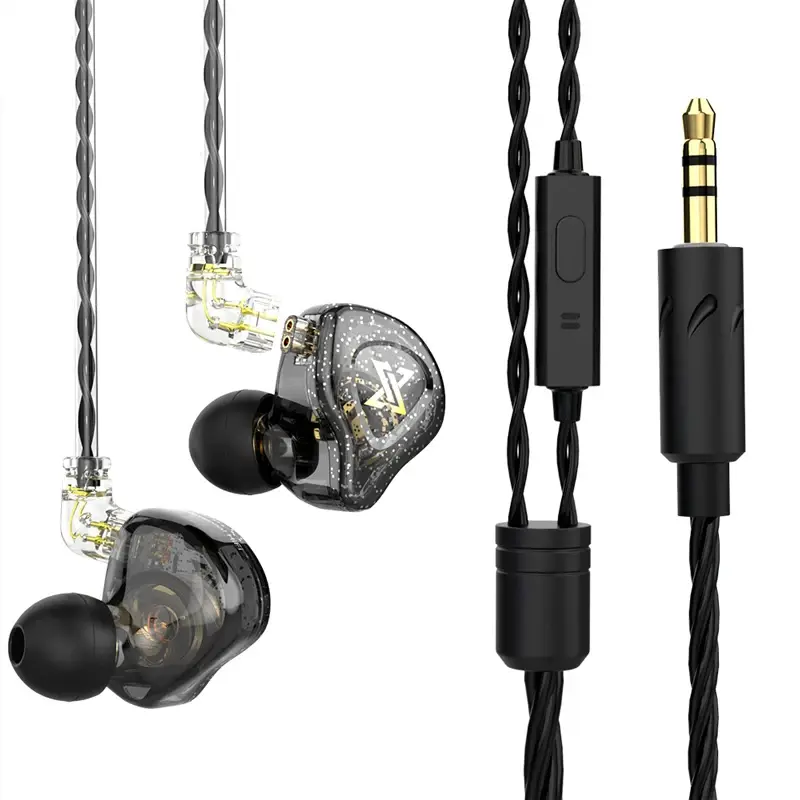 Thumbnail: QKZ AK3 FiLe Wired Earphone with Microphone HiFi Music Monitor Bass Headphones N