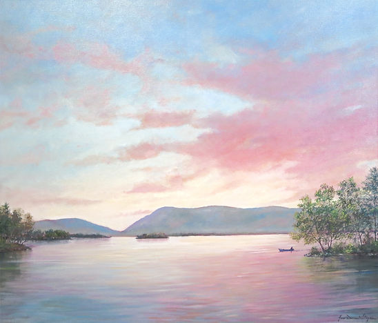 Smith Mountain Lake Daybreak 48x36 oil painting JDS