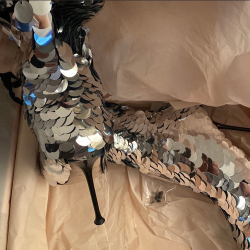 Sergio Rossi sequin boots Sz40 NIB 2k | Luxury Cage LLC