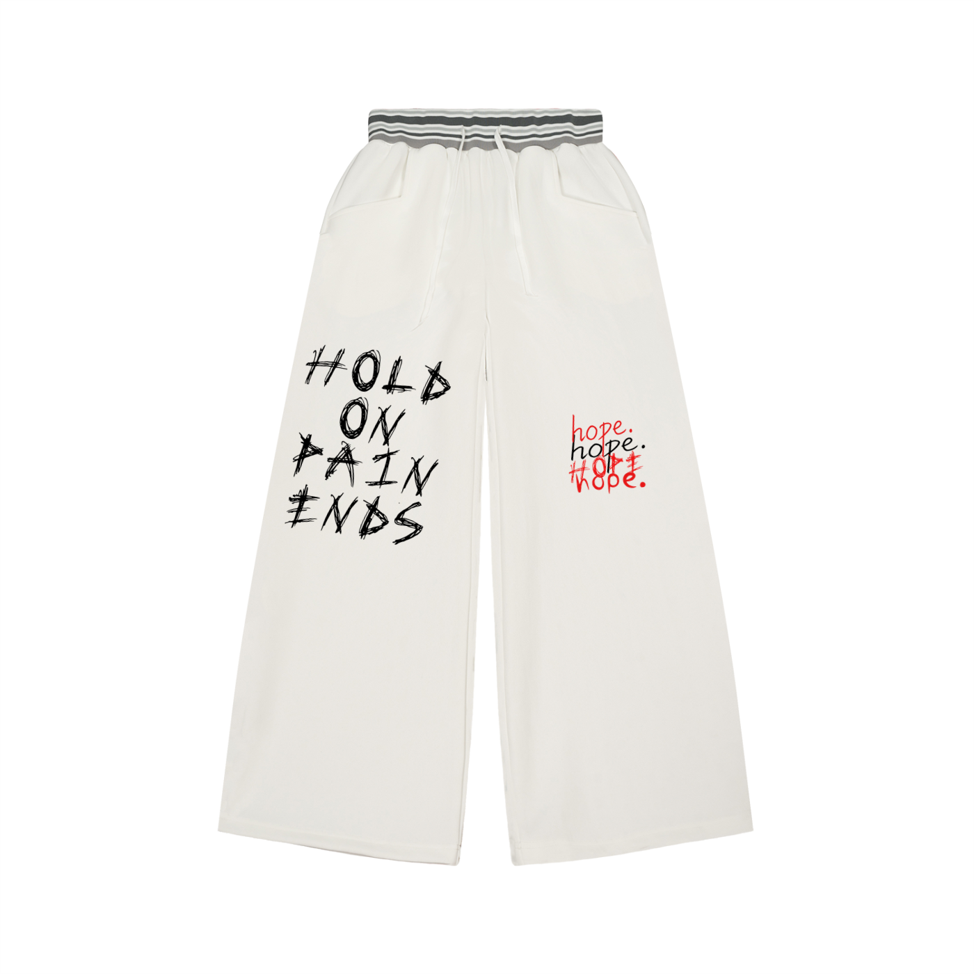 HOPE. Layered Striped Waist Wide Leg Pants