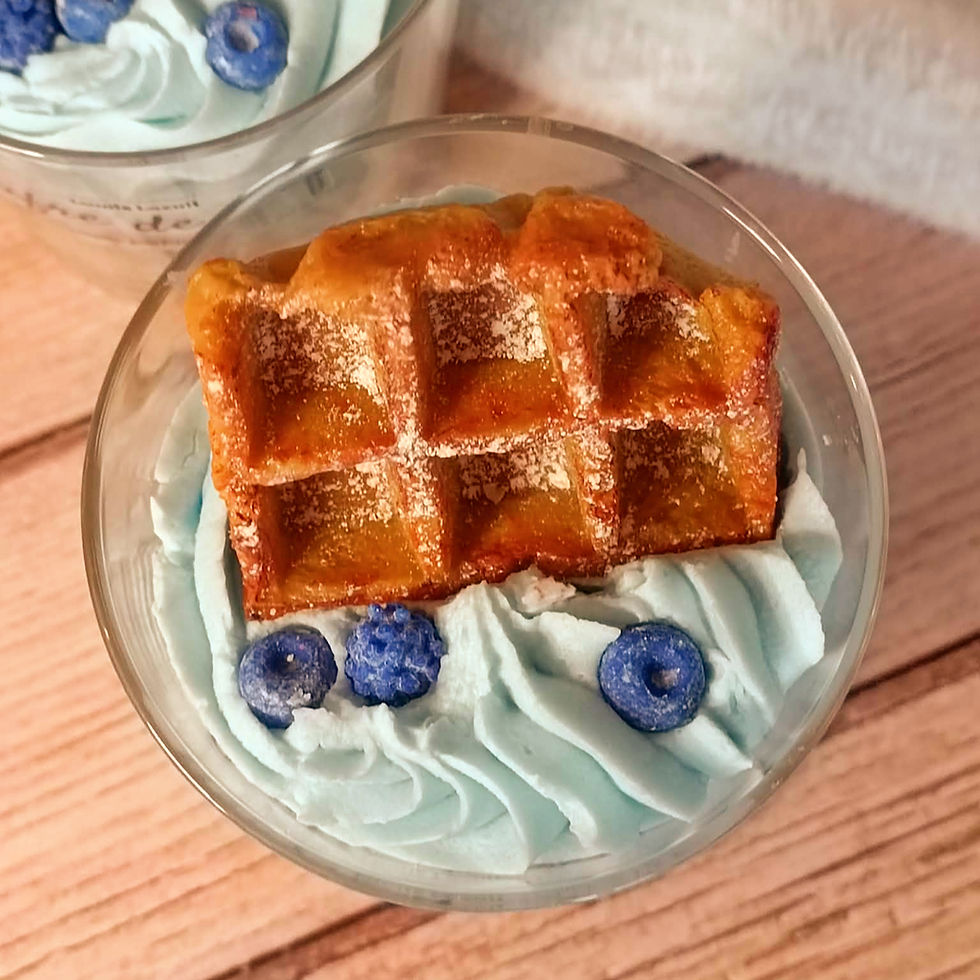 Miniature : Bougie gourmande Gaufre de Liège 220gr parfum Gaufre au sucre