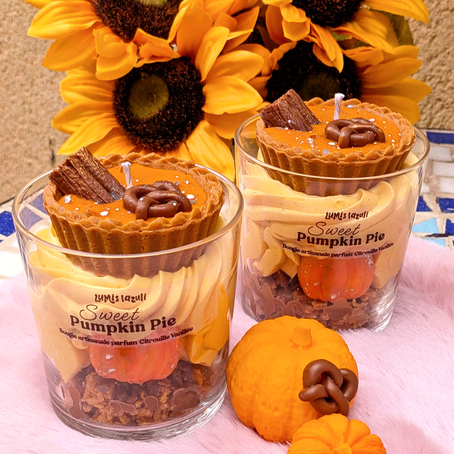 Bougie gourmande Sweet Pumpkin Pie 220gr parfum Citrouille vanillée