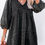 Thumbnail: Black Pleated V Neck Puff Sleeve