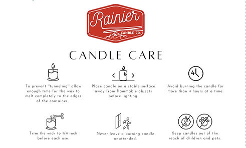rainier candle company candle care