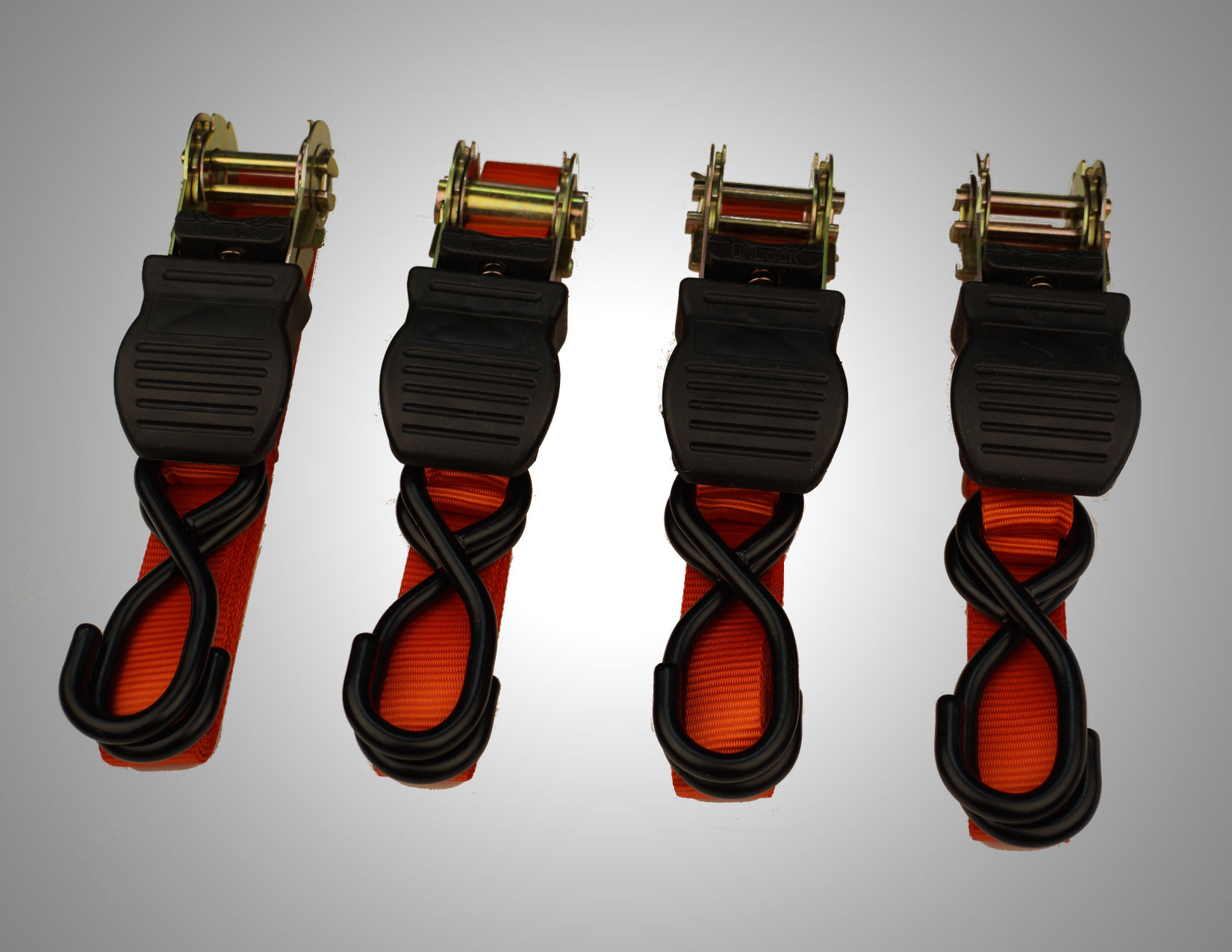 Set of 4 Ratchet Straps (15 feet Each)