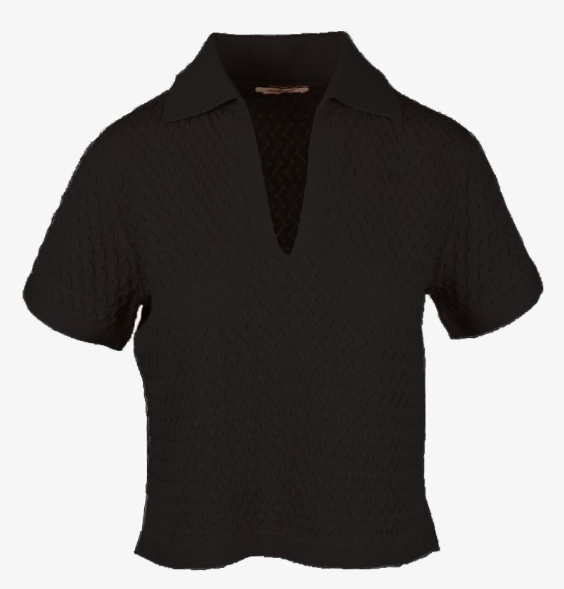 Womens Pointelle Knit Polo