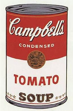 Campbell's Soup Cans. Andy Warhol .51 cm x 41 cm. 1962. Canvas Fabric, Synthetic polymer p