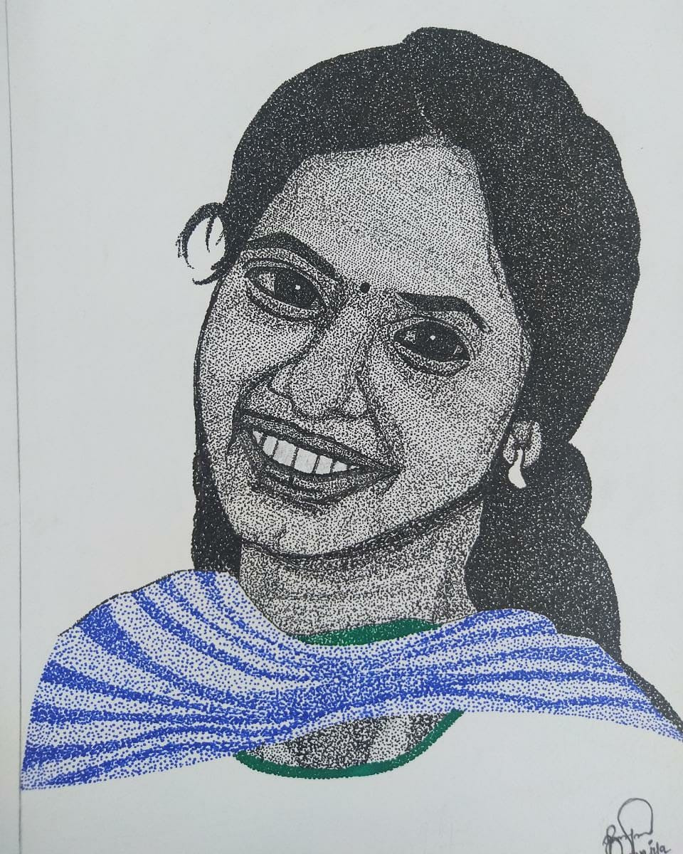 Very frst pointillism work done by dharani