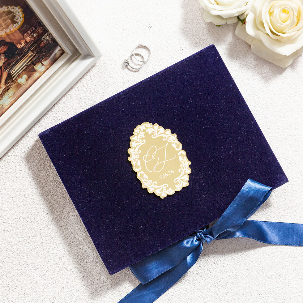 Thumbnail: Blue Velvet Acrylic Wedding Invitaetions