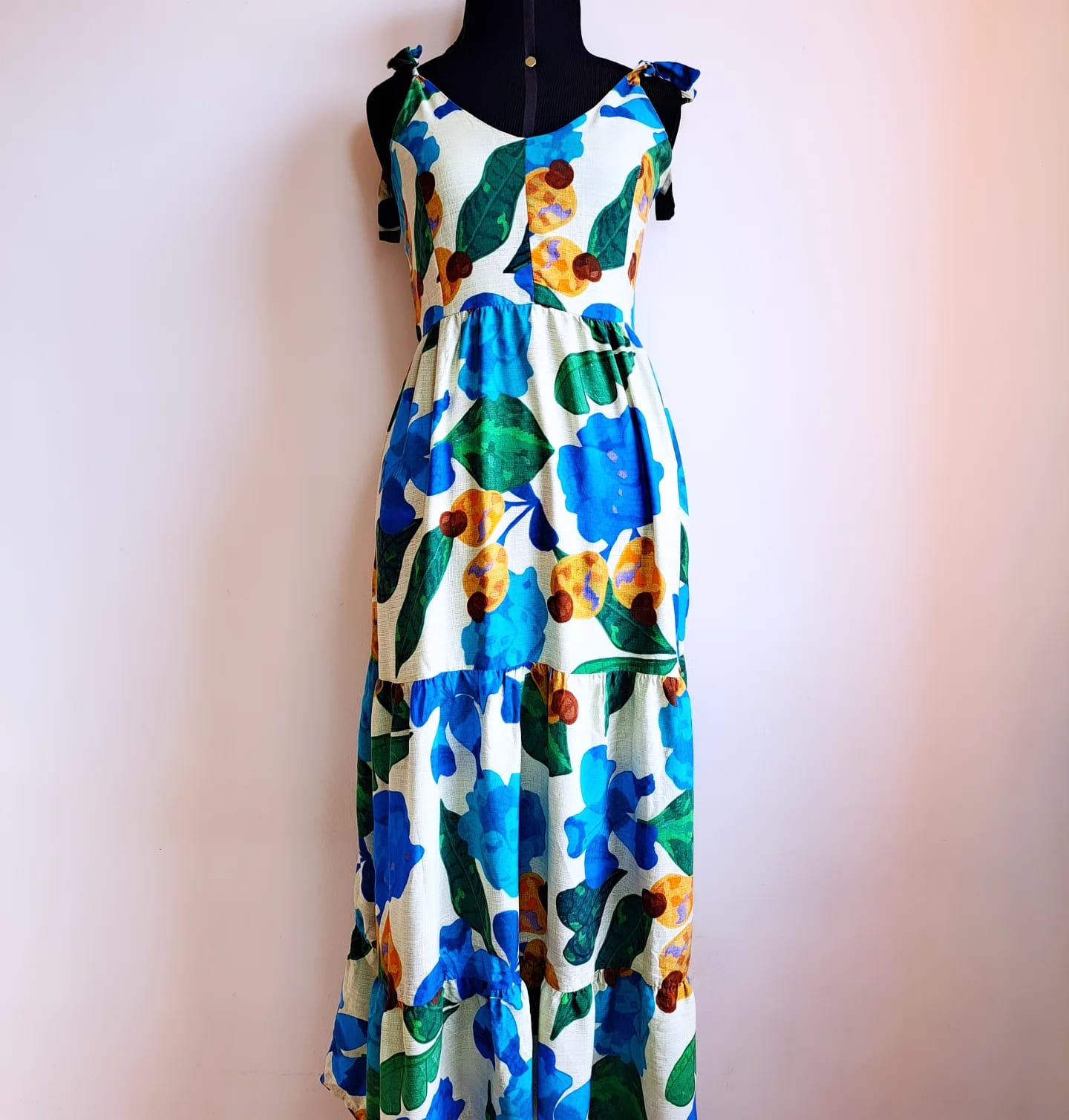 Vestido Estampado flor azul de caju