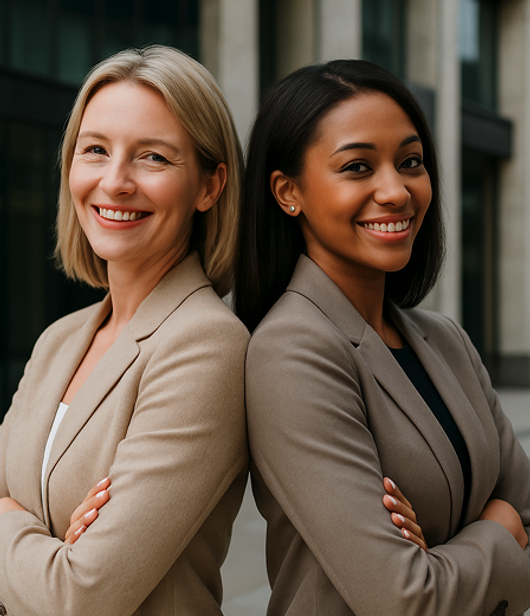 Deux femme d'afaires dos à dos