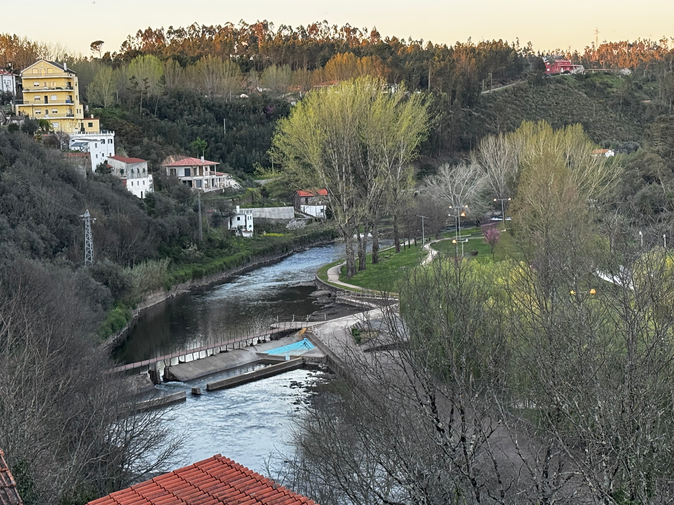 View near the castle of the river in the valley to the NorthWest.