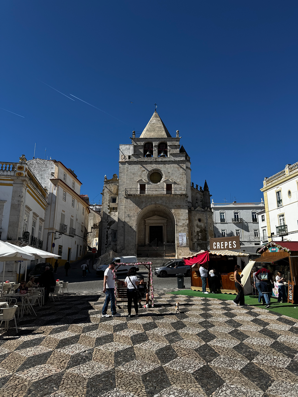The main church preparing for the festival of Asuncion.  Check out the 3d effect from the tiles in the square.