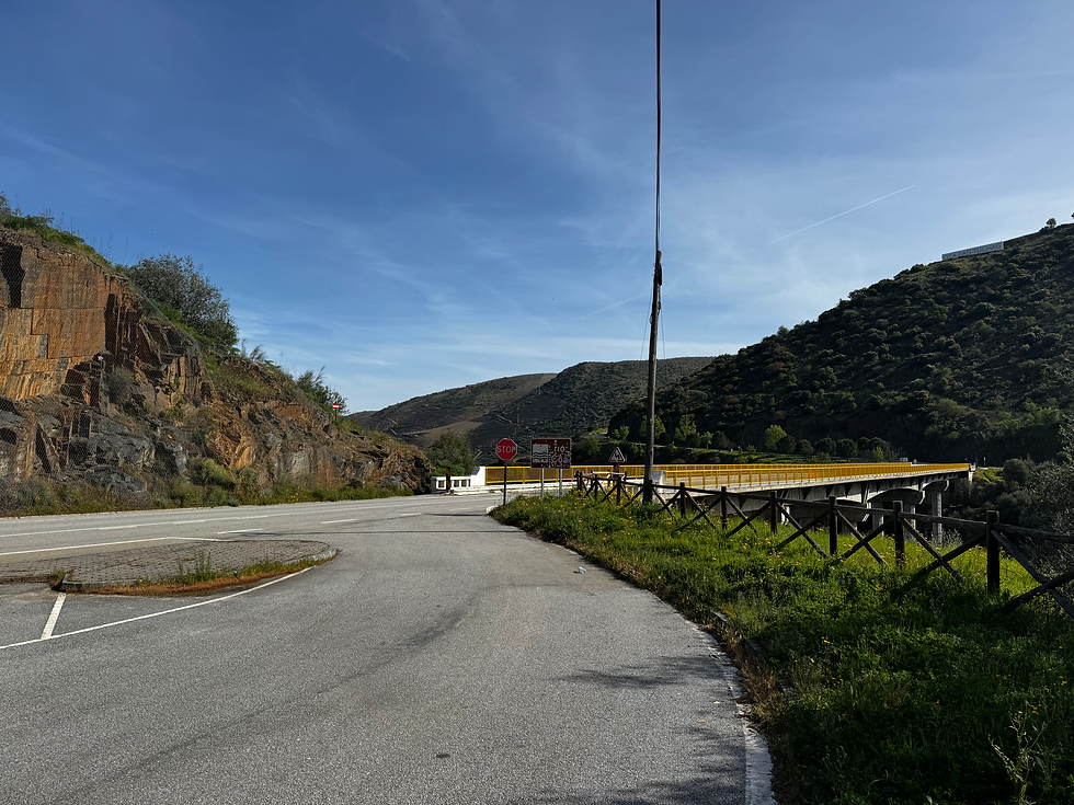 Views of a river valley and bridge early in my ride,