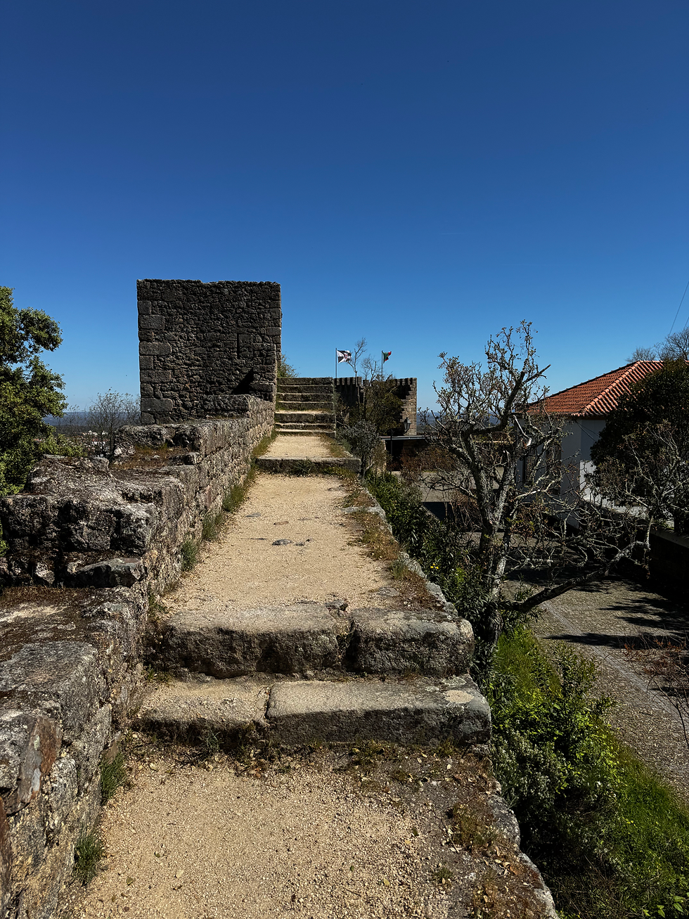 Steps leading onto the castle ramparts.