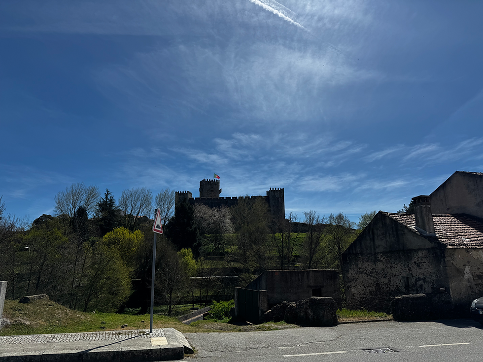 Sagubal Castello from a road in the town.
