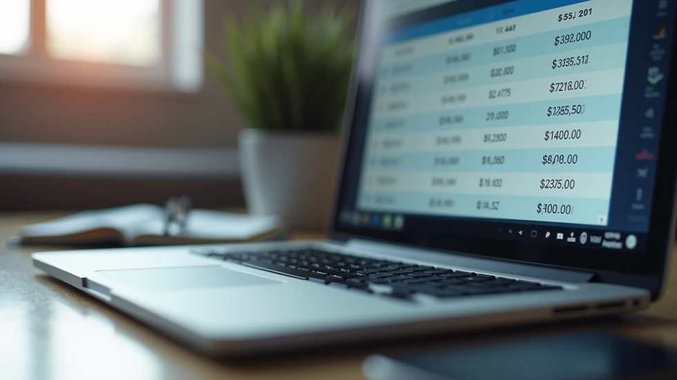 Close-up view of a laptop screen showing tax software with income entries